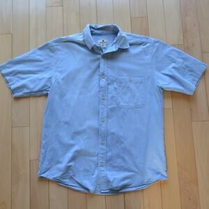 Woolrich Short Sleeve Button Down Shirt Size Medium Light Blue
